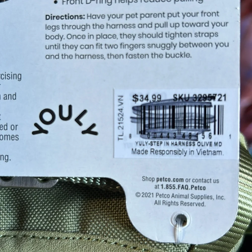 NWT YOULY step in padded harness M